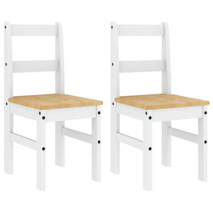 vidaXL Dining Chairs 2 pcs Panama White 40x46x90 cm Solid Wood Pine