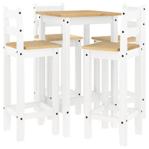 vidaXL 5 Piece Bar Set White Solid Wood Pine