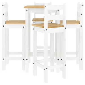 vidaXL 5 Piece Bar Set White Solid Wood Pine