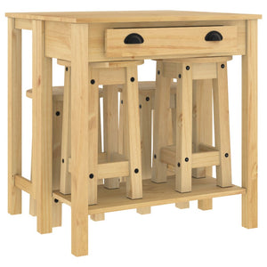 vidaXL 5 Piece Bar Set Solid Wood Pine