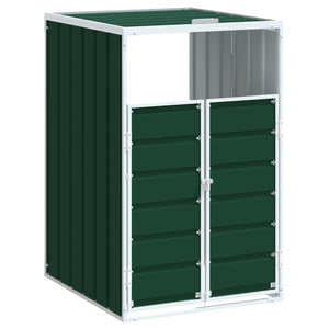 vidaXL Wheelie Bin Storage for Single Bin Green 72x81x115 cm Steel