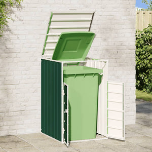 vidaXL Wheelie Bin Storage for Single Bin Green 72x81x115 cm Steel