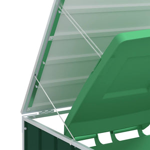 vidaXL Wheelie Bin Storage for Single Bin Green 72x81x115 cm Steel