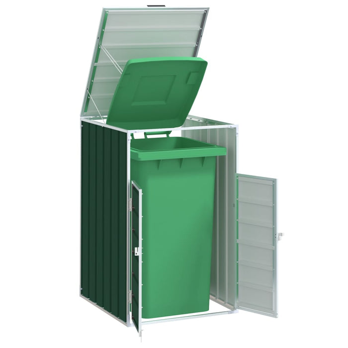 vidaXL Wheelie Bin Storage for Single Bin Green 72x81x115 cm Steel