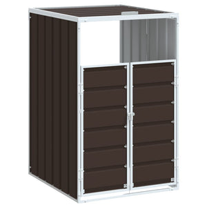 vidaXL Wheelie Bin Storage for Single Bin Brown 72x81x115 cm Steel