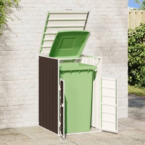 vidaXL Wheelie Bin Storage for Single Bin Brown 72x81x115 cm Steel