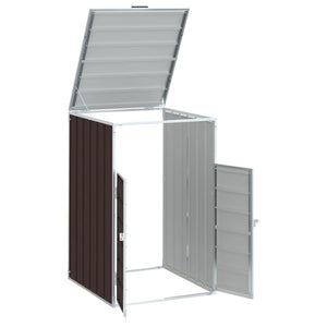 vidaXL Wheelie Bin Storage for Single Bin Brown 72x81x115 cm Steel