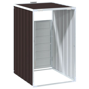 vidaXL Wheelie Bin Storage for Single Bin Brown 72x81x115 cm Steel