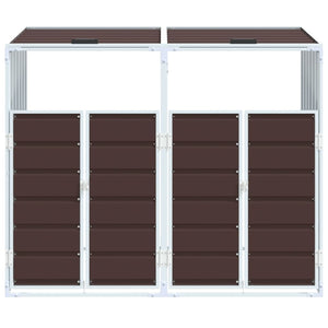 vidaXL Wheelie Bin Storage for Double Bins Brown 144x81x113 cm Steel