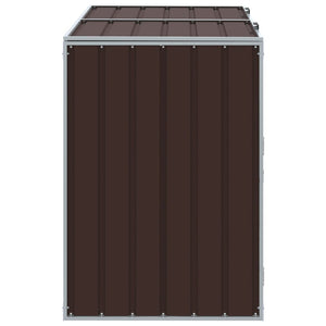 vidaXL Wheelie Bin Storage for Double Bins Brown 144x81x113 cm Steel