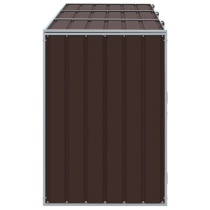 vidaXL Wheelie Bin Storage for Triple Bins Brown 216x81x115 cm Steel