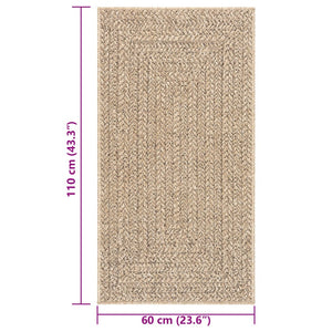 vidaXL Rug ZIZUR 60x110 cm Jute Look Indoor and Outdoor