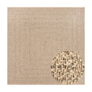 vidaXL Rug ZIZUR 120x120 cm Jute Look Indoor and Outdoor