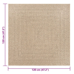 vidaXL Rug ZIZUR 120x120 cm Jute Look Indoor and Outdoor