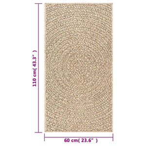 vidaXL Rug ZIZUR 60x110 cm Jute Look Indoor and Outdoor