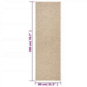 vidaXL Rug ZIZUR 80x200 cm Jute Look Indoor and Outdoor