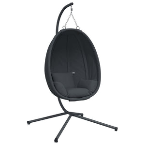 vidaXL Hanging Egg Chair with Stand Anthracite Fabric and Steel