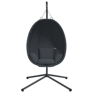 vidaXL Hanging Egg Chair with Stand Anthracite Fabric and Steel