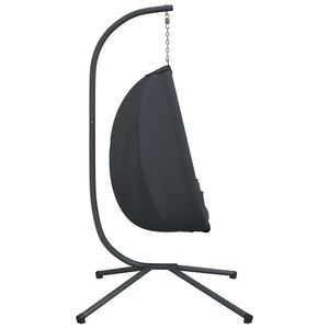 vidaXL Hanging Egg Chair with Stand Anthracite Fabric and Steel