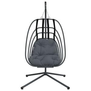 vidaXL Hanging Egg Chair with Stand Anthracite Steel