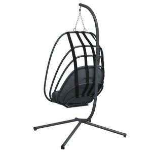 vidaXL Hanging Egg Chair with Stand Anthracite Steel