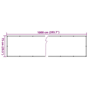 vidaXL Garden Privacy Screen White 1000x75 cm PVC