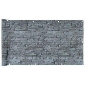 vidaXL Garden Privacy Screen Ledge Stone Look Grey 500x75 cm PVC