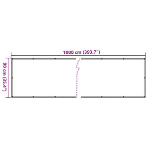 vidaXL Garden Privacy Screen Grey 1000x90 cm PVC