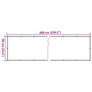 vidaXL Garden Privacy Screen Cream 600x90 cm PVC