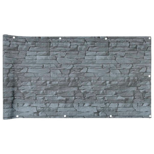 vidaXL Garden Privacy Screen Ledge Stone Look Grey 500x90 cm PVC