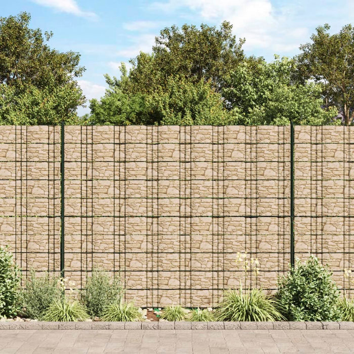 vidaXL Garden Privacy Screen Coarse Stone Look Beige 35x0.19 m PVC