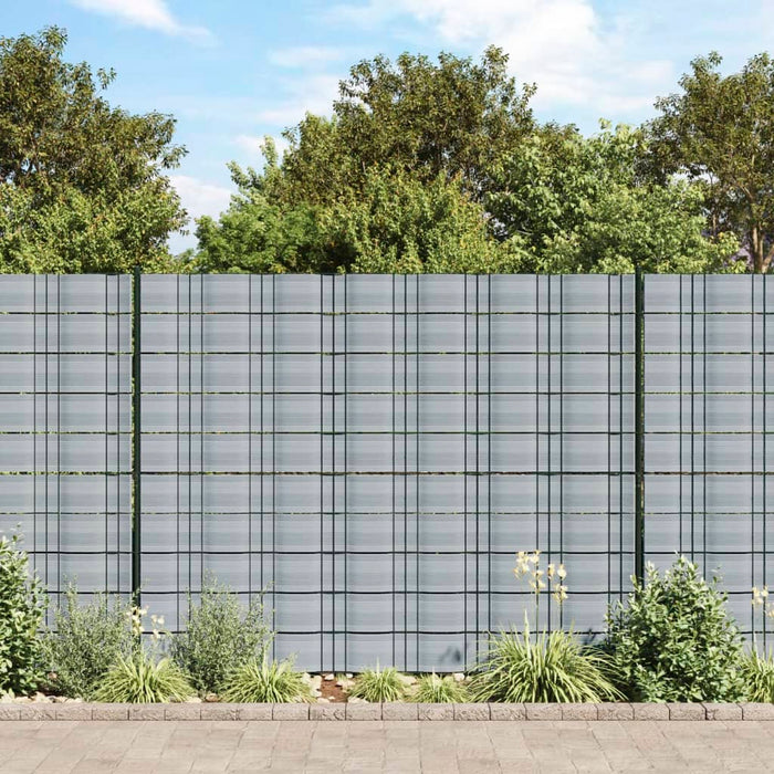 vidaXL Garden Privacy Screens 10 pcs Grey 252.5x19 cm PVC