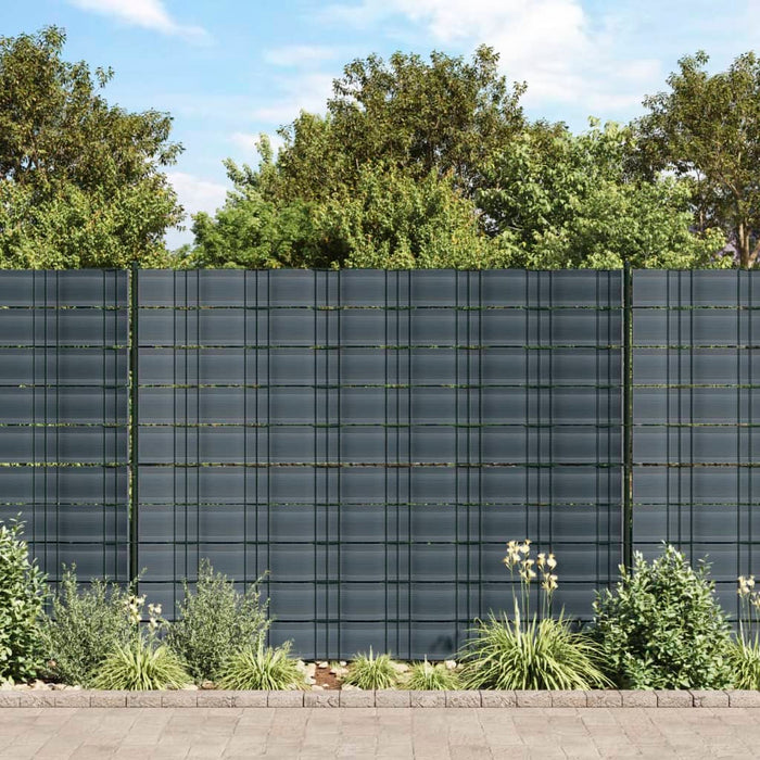 vidaXL Garden Privacy Screens 10 pcs Black 252.5x19 cm PVC