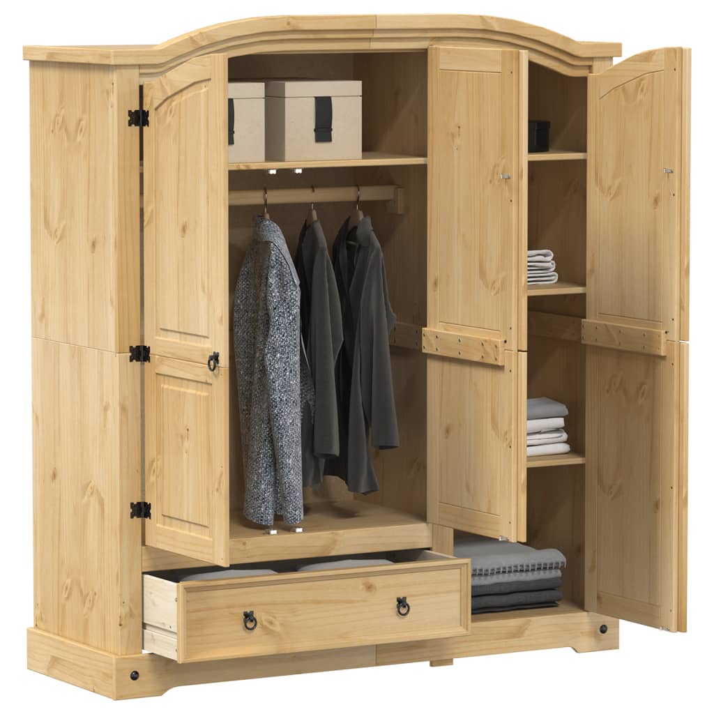 vidaXL Wardrobe Corona 151.5x52x170 cm Solid Wood Pine