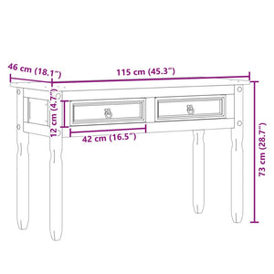 vidaXL Console Table Corona 115x46x73 cm Solid Wood Pine