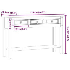 vidaXL Console Table Corona 114x34.5x73 cm Solid Wood Pine