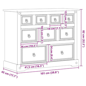 vidaXL Chest of Drawers Corona 103x46x83 cm Solid Wood Pine