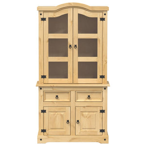 vidaXL Glass Display Cabinet Corona 100x48.5x179 cm Solid Wood Pine