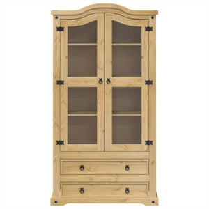 vidaXL Glass Display Cabinet Corona 99x43x187 cm Solid Wood Pine