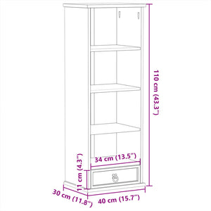 vidaXL CD Cabinet Corona 40x30x110 cm Solid Wood Pine