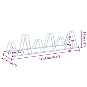 vidaXL Bicycle Stand for 6 Bikes Floor Freestanding Galvanised Steel