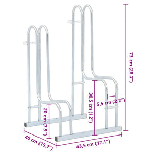 vidaXL Bicycle Stand for 2 Bikes Floor Freestanding Galvanised Steel