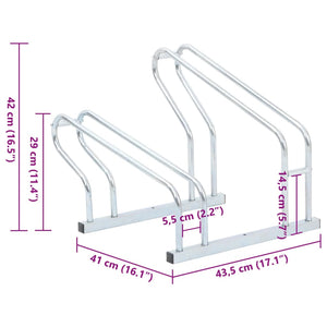 vidaXL Bicycle Stand for 2 Bikes Floor Freestanding Galvanised Steel