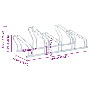 vidaXL Bicycle Stand for 5 Bikes Floor Freestanding Galvanised Steel