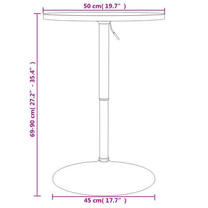 vidaXL Bar Table Black 50x50x90 cm Engineered Wood and Chromed Steel