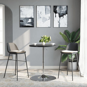 vidaXL Bar Table Black 60x60x90 cm Engineered Wood and Chromed Steel