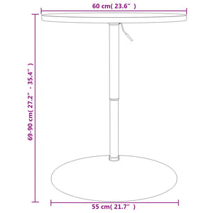 vidaXL Bar Table White 60x60x90 cm Engineered Wood and Chromed Steel