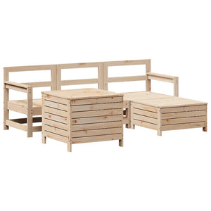 vidaXL 5 Piece Garden Sofa Set Solid Wood Pine