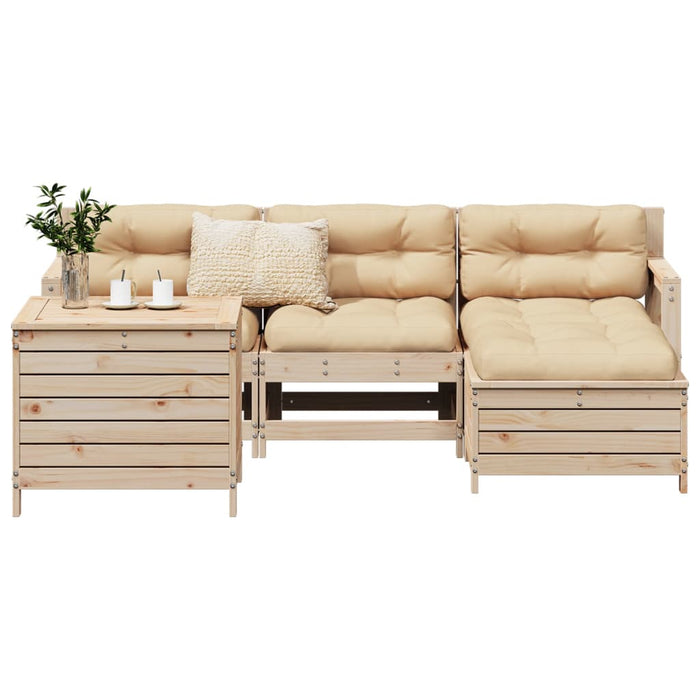 vidaXL 5 Piece Garden Sofa Set Solid Wood Pine