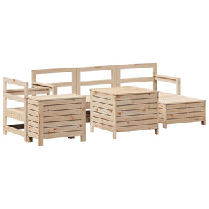 vidaXL 7 Piece Garden Sofa Set Solid Wood Pine